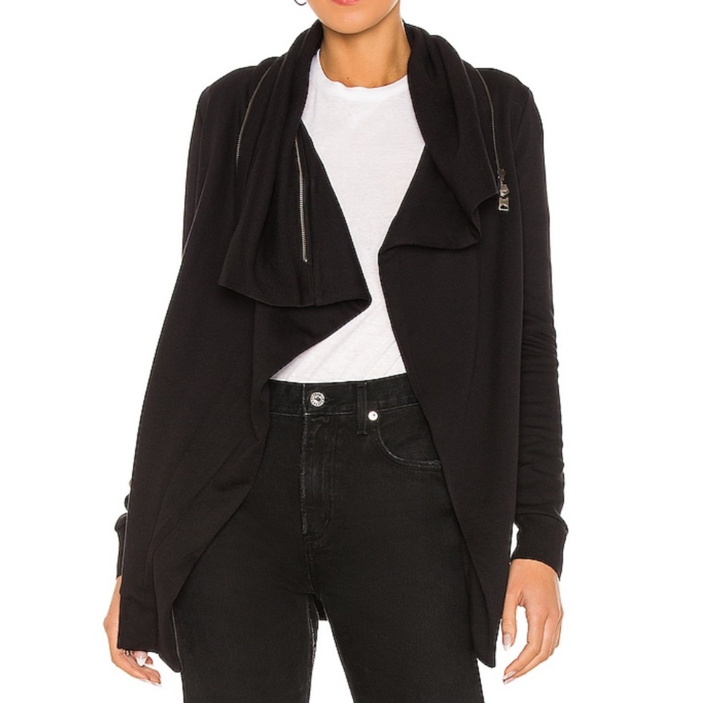 All Saints Dahlia Black Sweatshirt Cardigan Size S